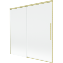 Mexen Rox dvojkrídlová posuvná vaňová zástenia 160 x 150 cm, transparentná, zlatá kartáčovaná - 8C9-160-001-55-00