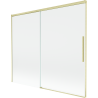 Mexen Rox sprchový záves, 2-krídlový posuvný, 180 x 150 cm, transparentný, zlatý kartáčovaný - 8C9-180-001-55-00