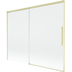 Mexen Rox sprchová zásten pre vaňu 2-krídlová posuvná 190 x 150 cm, transparentná, zlatá kartáčovaná