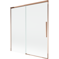 Mexen Rox vaňová zástenka dvojkrídlová posuvná 150 x 150 cm, transparentná, ružové zlato - 8C9-150-001-60-00