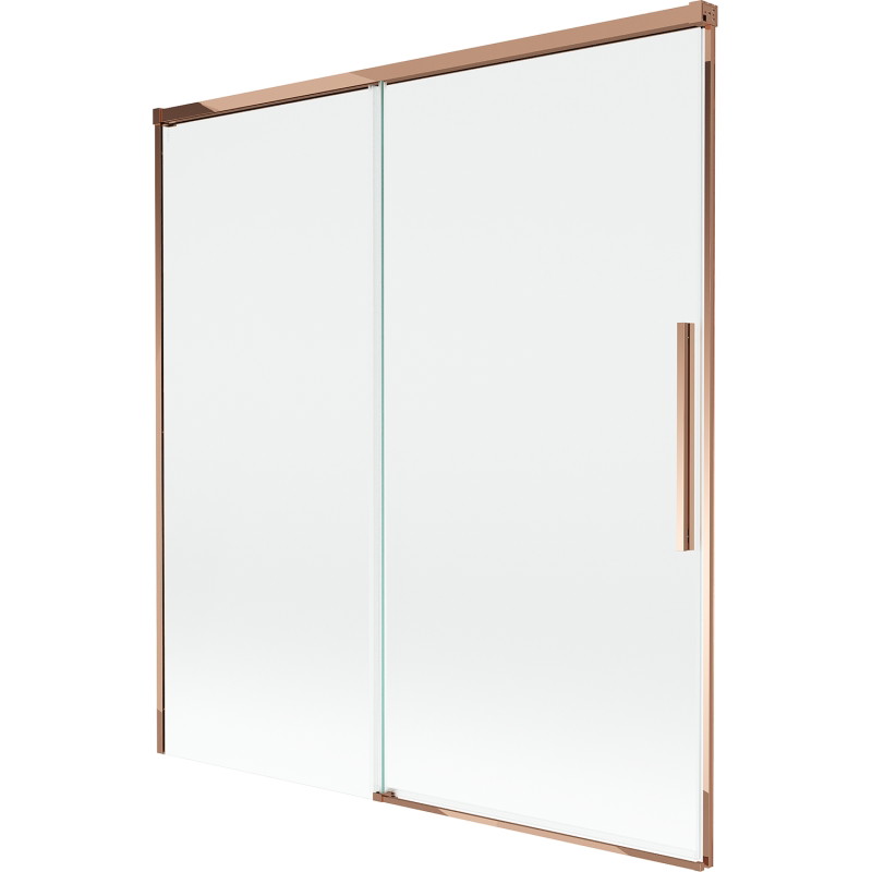 Mexen Rox vaňová zástenka dvojkrídlová posuvná 150 x 150 cm, transparentná, ružové zlato - 8C9-150-001-60-00