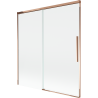 Mexen Rox vaňová zástenka dvojkrídlová posuvná 150 x 150 cm, transparentná, ružové zlato - 8C9-150-001-60-00