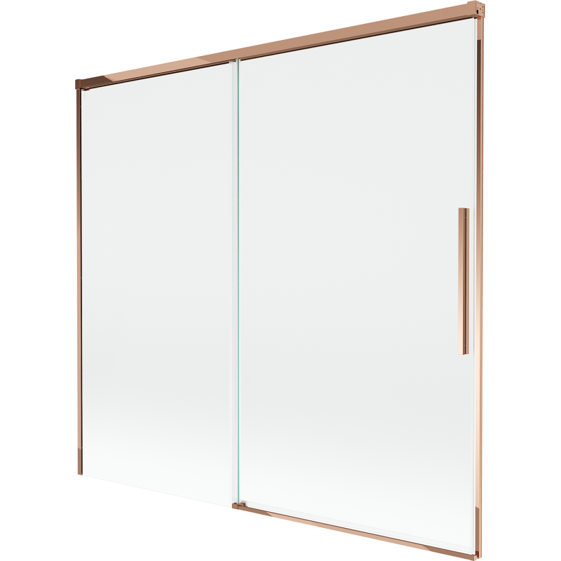 Mexen Rox sprchový paraván, 2-krídlový posuvný 170 x 150 cm, priehľadný, ružové zlato - 8C9-170-001-60-00