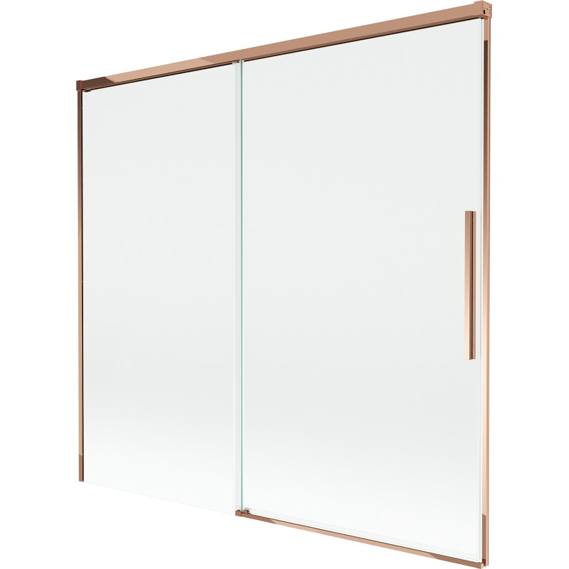 Mexen Rox vaňová zástena, 2-krídlová posuvná, 170 x 150 cm, transparentná, ružové zlato - 8C9-170-001-60-00