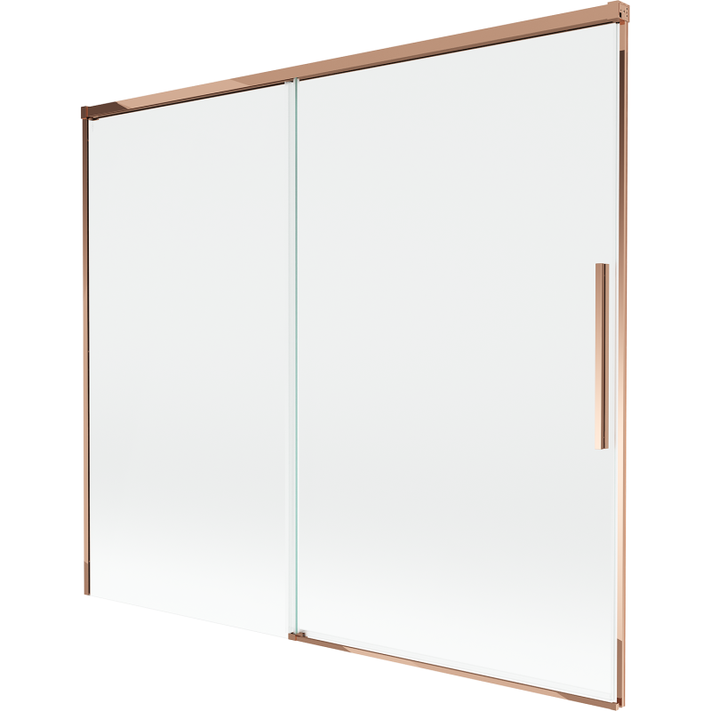Mexen Rox vaňová zástena 2-dielna posuvná 180 x 150 cm, transparentná, ružové zlato - 8C9-180-001-60-00
