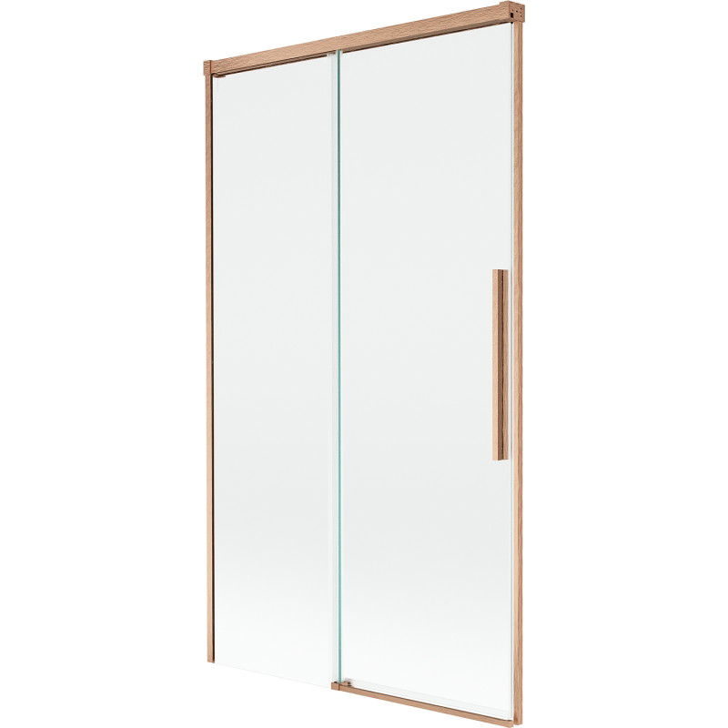 Mexen Rox posuvná vanová zábrana 2-krídlová 100 x 150 cm, transparentná, brúsená meď - 8C9-100-001-65-00
