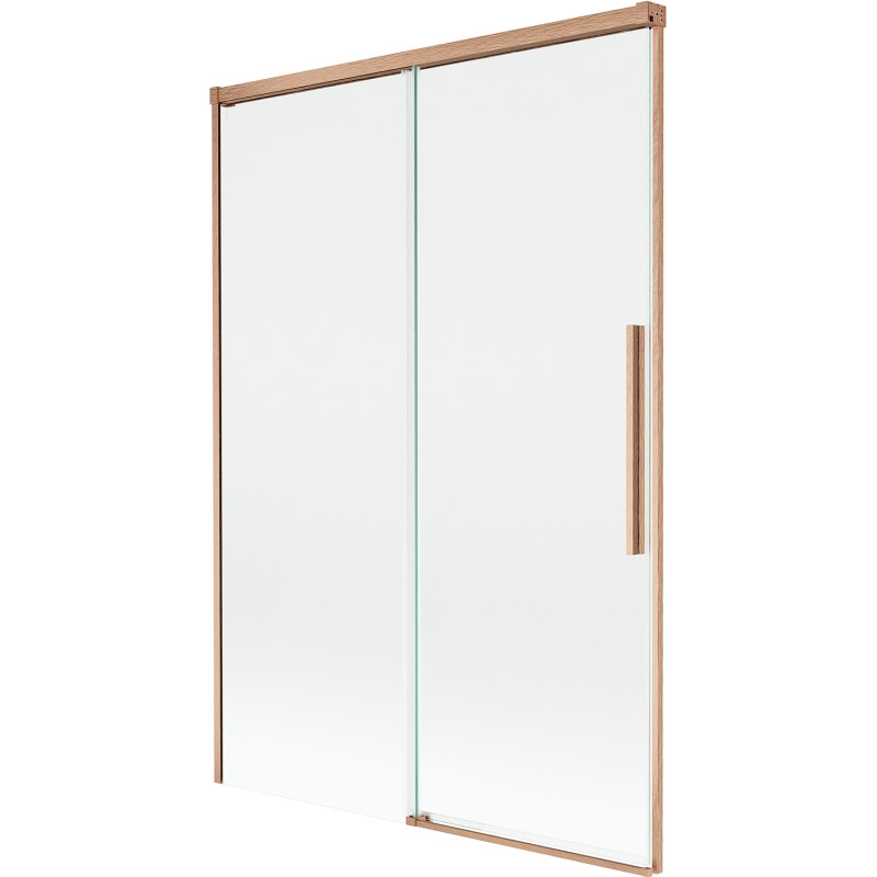 Mexen Rox dvojkrídlový zasúvací vaňový paraván 120 x 150 cm, transparentný, kartáčovaná meď - 8C9-120-001-65-00