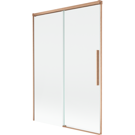 Mexen Rox dvojkrídlový zasúvací vaňový paraván 120 x 150 cm, transparentný, kartáčovaná meď - 8C9-120-001-65-00