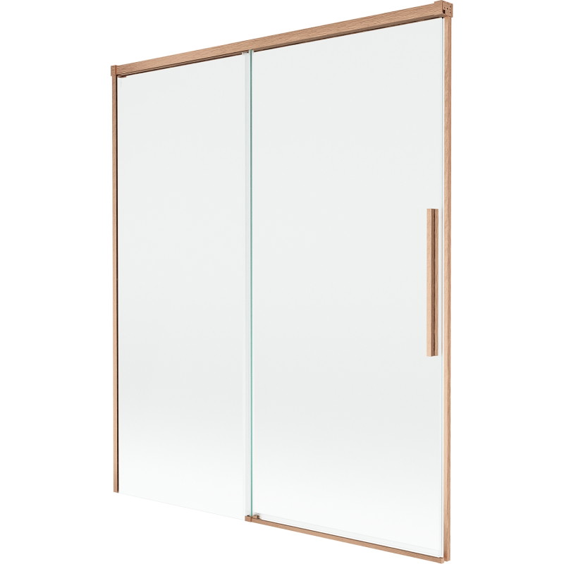 Mexen Rox dvojkrídlová zasúvacia vaňová zástenia 140 x 150 cm, transparentná, brúsená meď - 8C9-140-001-65-00
