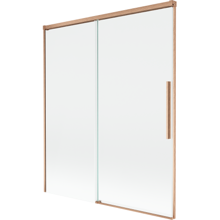 Mexen Rox sprchový paraván 2-krídlový posuvný 140 x 150 cm, transparentný, brúsená meď - 8C9-140-001-65-00