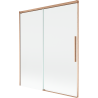 Mexen Rox dvojkrídlová zasúvacia vaňová zástenia 140 x 150 cm, transparentná, brúsená meď - 8C9-140-001-65-00