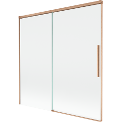 Mexen Rox dvojkrídlový zasúvací vaničkový paraván 160 x 150 cm, transparentný, brúsená meď - 8C9-160-001-65-00