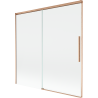 Mexen Rox dvojkrídlový zasúvací vaničkový paraván 160 x 150 cm, transparentný, brúsená meď - 8C9-160-001-65-00
