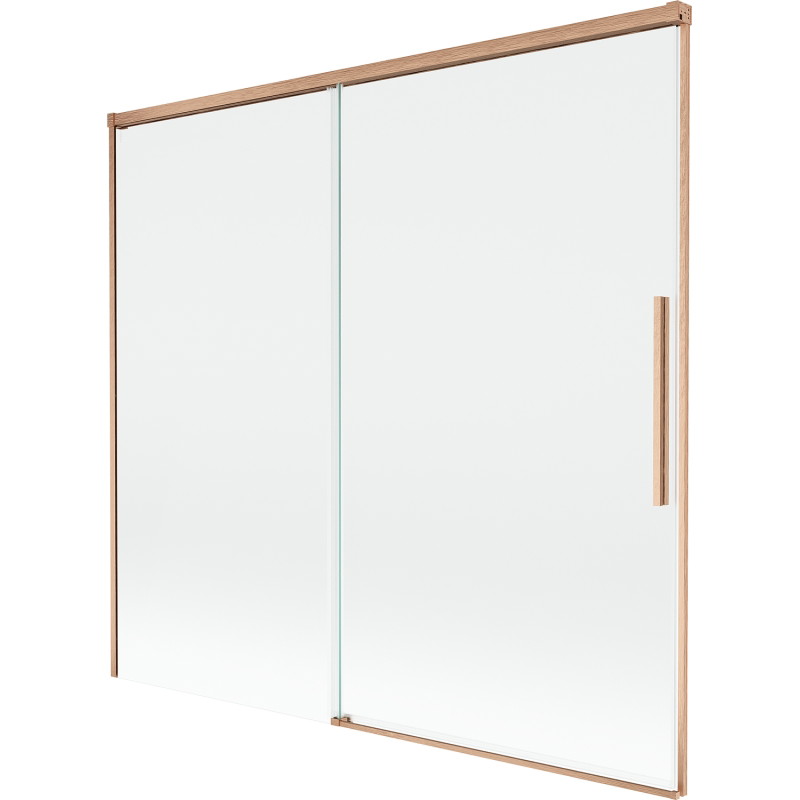 Mexen Rox dvojdielna vaňová zástena posuvná 170 x 150 cm, transparentná, česaná meď - 8C9-170-001-65-00