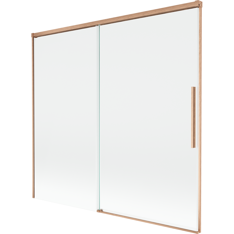 Mexen Rox sprchová zástenka 2-krídlová posuvná 170 x 150 cm, priehľadná, brúsená meď - 8C9-170-001-65-00