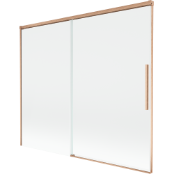 Mexen Rox dvojkrídlový posuvný vaňový paraván 180 x 150 cm, priehľadný, brúsená meď - 8C9-180-001-65-00