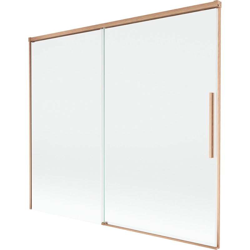 Mexen Rox dvojkrídlový posuvný vaňový paraván 180 x 150 cm, priehľadný, brúsená meď - 8C9-180-001-65-00