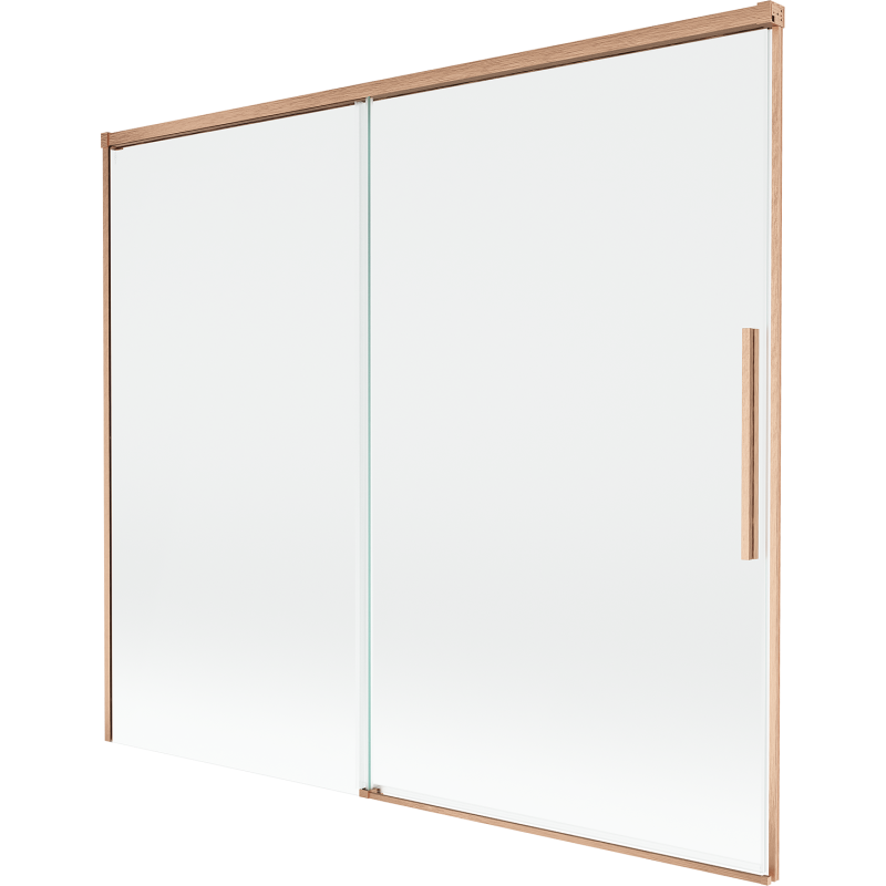 Mexen Rox sprchová zástenová 2-krídlová posuvná 180 x 150 cm, transparentná, brúsená meď - 8C9-180-001-65-00