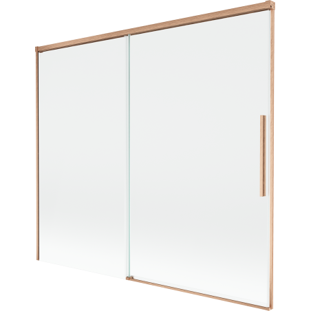 Mexen Rox dvojkrídlový posuvný vaňový paraván 180 x 150 cm, priehľadný, brúsená meď - 8C9-180-001-65-00