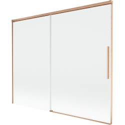 Mexen Rox dvojkrídlový vaňový paraván zasúvací 190 x 150 cm, priehľadný, brúsená meď - 8C9-190-001-65-00