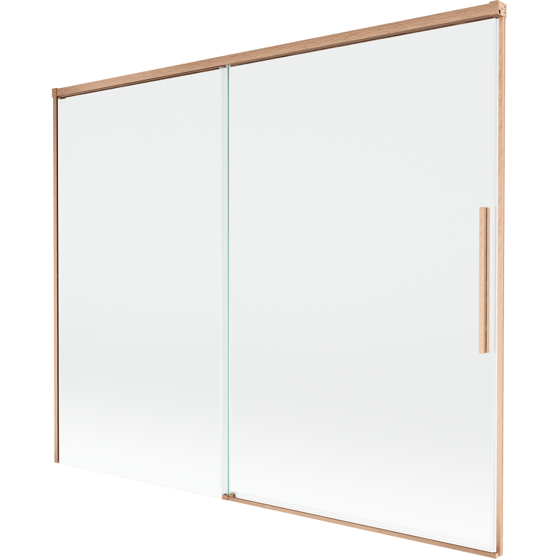 Mexen Rox dvojdielna posuvná vaňová zástena 190 x 150 cm, priehľadná, brúsená meď - 8C9-190-001-65-00