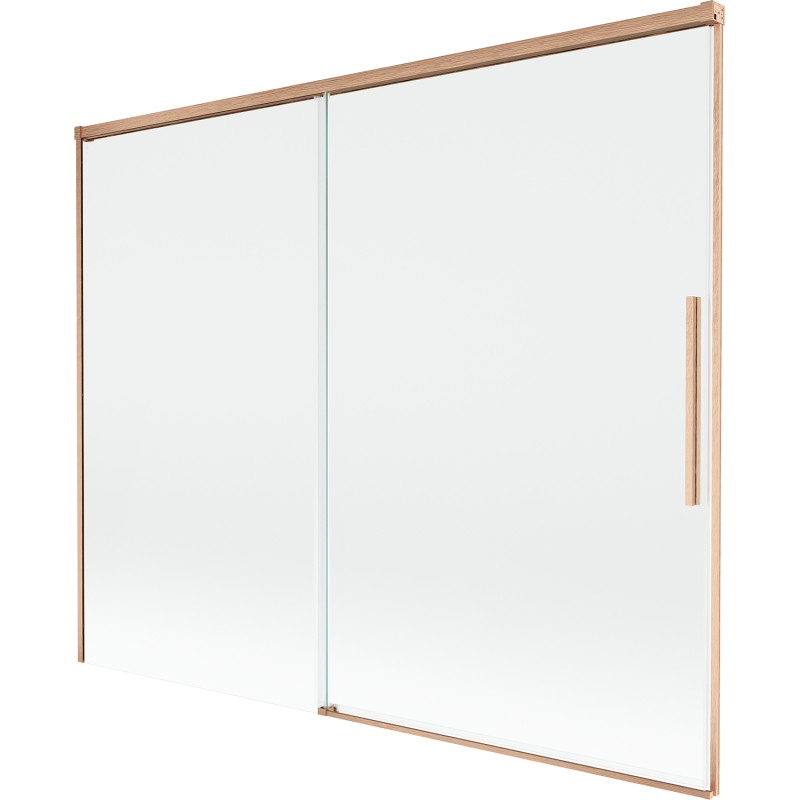 Mexen Rox dvojkrídlový vaňový paraván zasúvací 190 x 150 cm, priehľadný, brúsená meď - 8C9-190-001-65-00