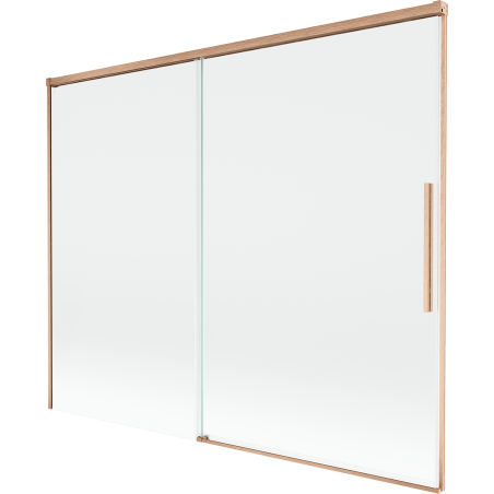Mexen Rox dvojkrídlový vaňový paraván zasúvací 190 x 150 cm, priehľadný, brúsená meď - 8C9-190-001-65-00