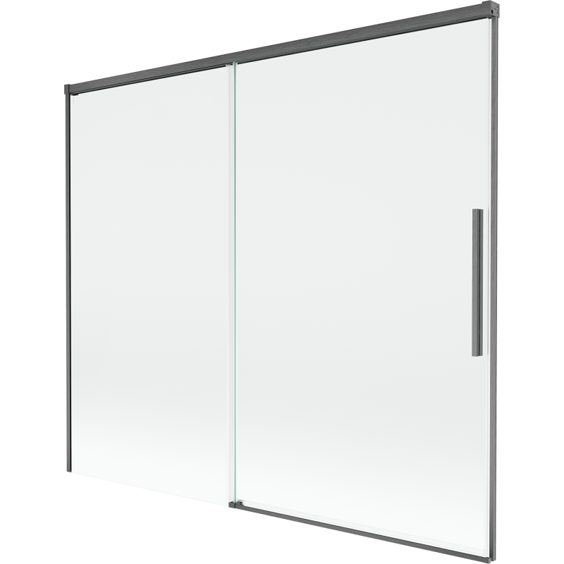 Mexen Rox sprchový záves dvojkrídlový posuvný 180 x 150 cm, transparentné, brúsená zbraňová sivá - 8C9-180-001-66-00