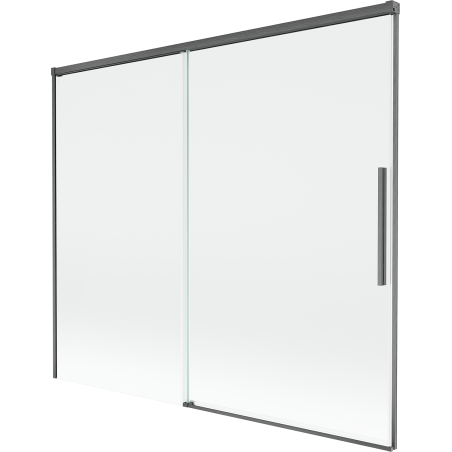 Mexen Rox sprchový záves dvojkrídlový posuvný 180 x 150 cm, transparentné, brúsená zbraňová sivá - 8C9-180-001-66-00