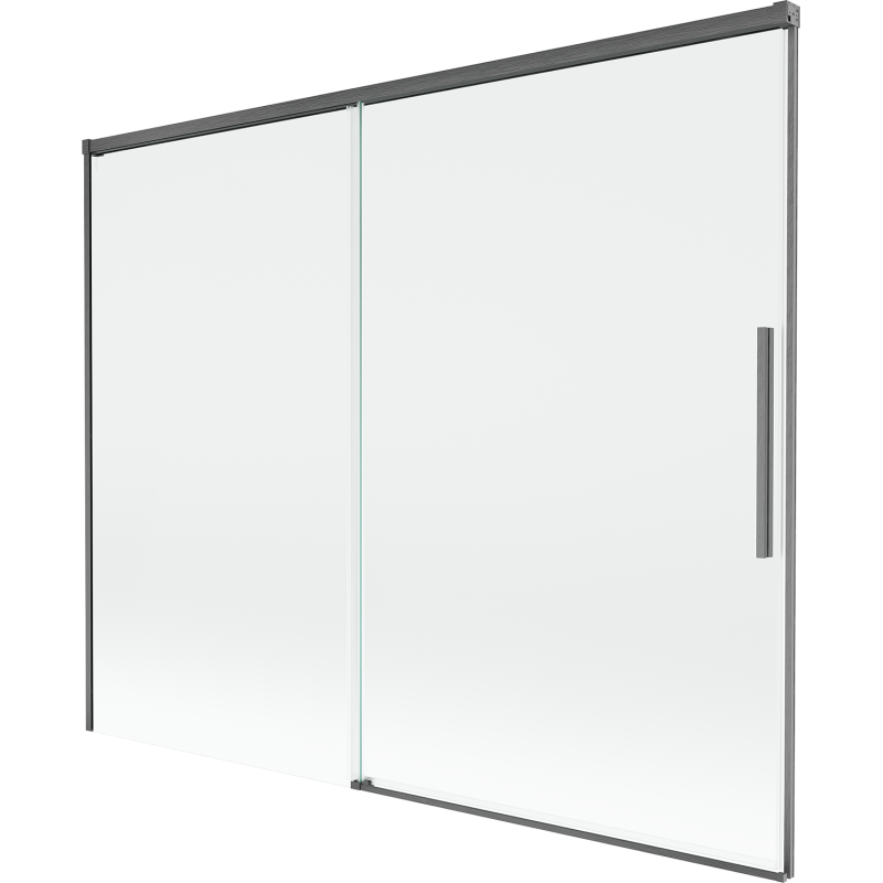 Mexen Rox dvojkrídlový posuvný vaňový paraván 190 x 150 cm, priehľadný, brúsený gun gray - 8C9-190-001-66-00