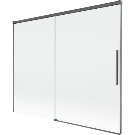 Mexen Rox dvojkrídlový posuvný vaňový paraván 190 x 150 cm, priehľadný, brúsený gun gray - 8C9-190-001-66-00