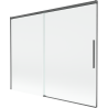 Mexen Rox dvojkrídlový posuvný vaňový paraván 190 x 150 cm, priehľadný, brúsený gun gray - 8C9-190-001-66-00