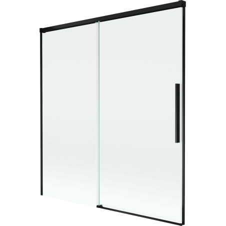 Mexen Rox, posuvná dvojkrídlová vaňová zástená 150 x 150 cm, transparentná, čierna - 8C9-150-001-70-00