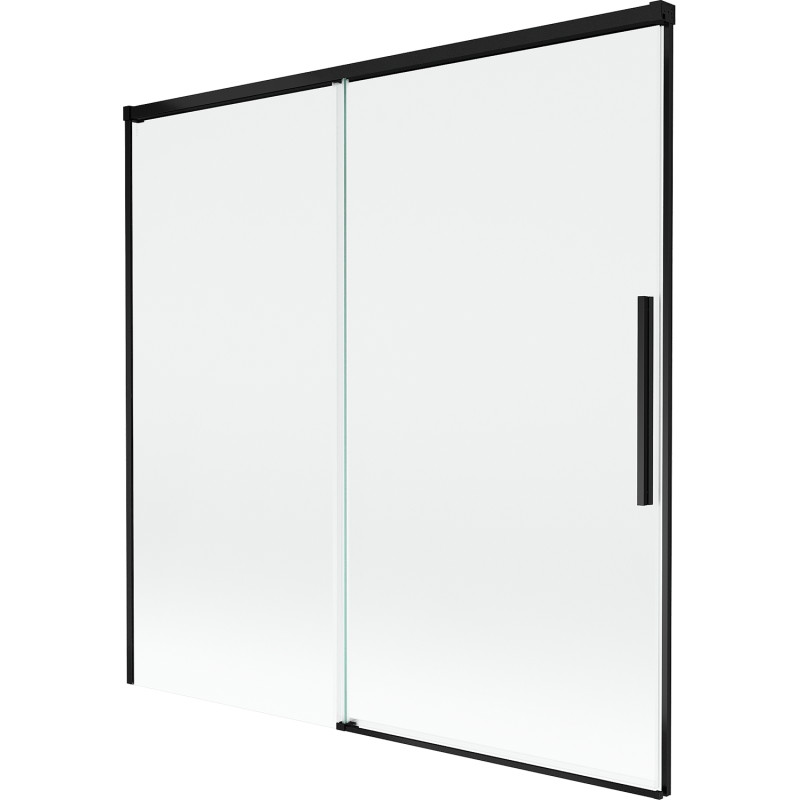 Mexen Rox posuvná vaňová zástena 2-krídlová, 160 x 150 cm, transparentná, čierna - 8C9-160-001-70-00