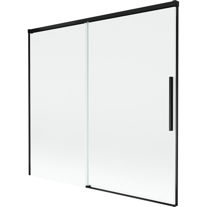 Mexen Rox posuvná dvojkrídlová vaňová zástenka 170 x 150 cm, transparentná, čierna - 8C9-170-001-70-00