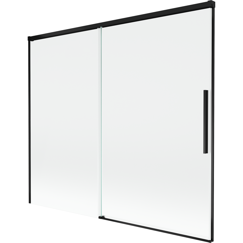 Mexen Rox vaničková zástena, 2-krídlová zasúvacia 180 x 150 cm, transparentná, čierna - 8C9-180-001-70-00