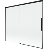 Mexen Rox vaničková zástena, 2-krídlová zasúvacia 180 x 150 cm, transparentná, čierna - 8C9-180-001-70-00