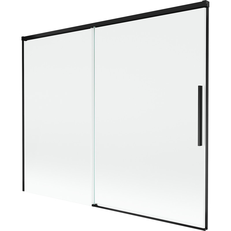 Mexen Rox dvojkrídlové, posuvné vaňové zásteny 190 x 150 cm, transparentné, čierne - 8C9-190-001-70-00