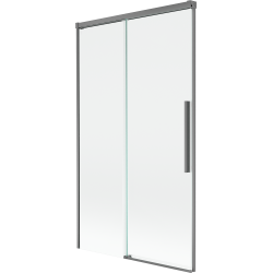 Mexen Rox dvojkrídlový posuvný vaňový paraván 100 x 150 cm, transparentný, zbraňový kov - 8C9-100-001-95-00