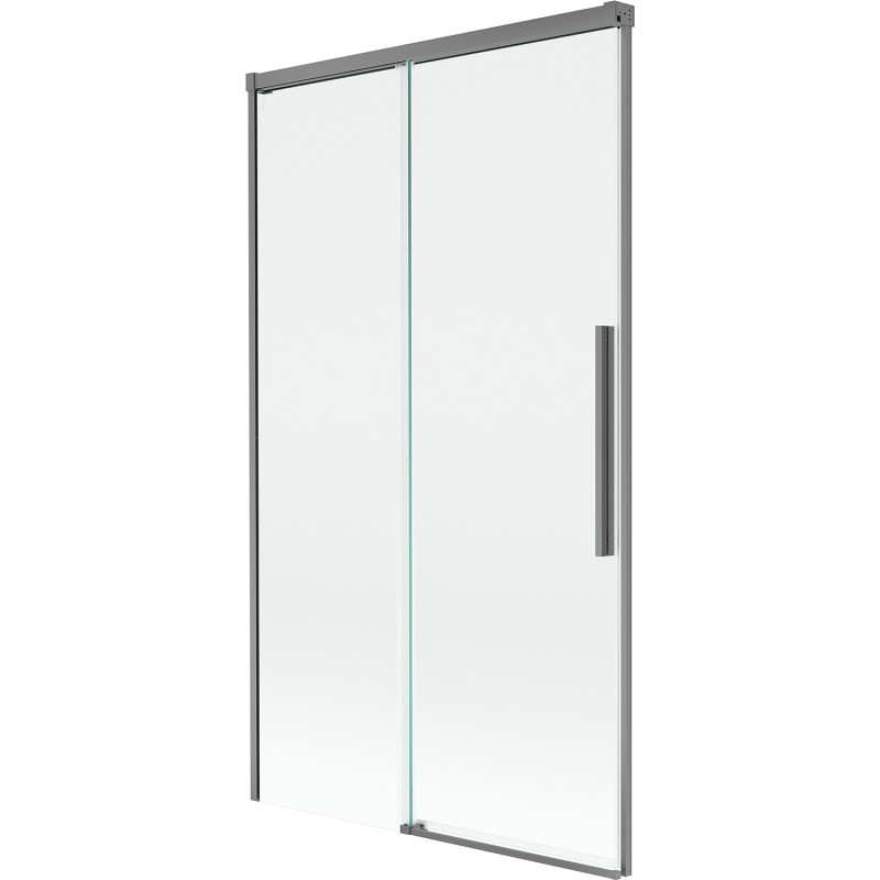 Mexen Rox dvojkrídlový posuvný vaňový paraván 100 x 150 cm, transparentný, zbraňový kov - 8C9-100-001-95-00
