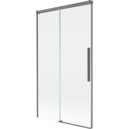 Mexen Rox dvojkrídlový posuvný vaňový paraván 100 x 150 cm, transparentný, zbraňový kov - 8C9-100-001-95-00