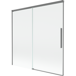 Mexen Rox vaňová zástena s dvojkrídlovými posuvnými dverami 160 x 150 cm, transparentná, gun metal - 8C9-160-001-95-00