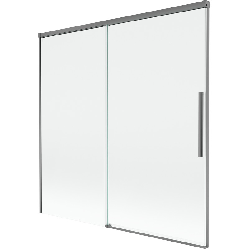Mexen Rox vaňová zástena s dvojkrídlovými posuvnými dverami 160 x 150 cm, transparentná, gun metal - 8C9-160-001-95-00