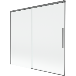 Mexen Rox vaňová zástenka 2-krídlová posuvná 170 x 150 cm, transparentná, gun metal - 8C9-170-001-95-00