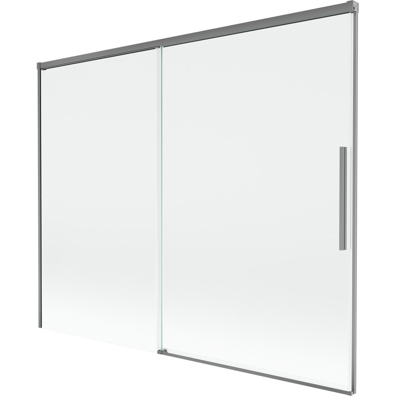 Mexen Rox dvojkrídlová vaňová zástena posuvná 190 x 150 cm, priehľadná, gun metalová - 8C9-190-001-95-00