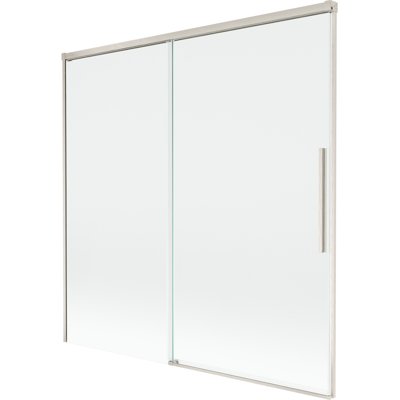 Mexen Rox sprchová zábrana do vany, 2-krídlové zasúvateľné 160 x 150 cm, transparentné, kefovaný nikel - 8C9-160-001-97-00