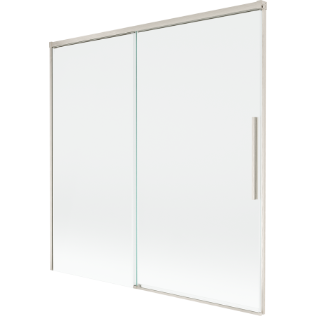 Mexen Rox sprchová zábrana do vany, 2-krídlové zasúvateľné 160 x 150 cm, transparentné, kefovaný nikel - 8C9-160-001-97-00