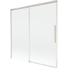 Mexen Rox sprchová zábrana do vany, 2-krídlové zasúvateľné 160 x 150 cm, transparentné, kefovaný nikel - 8C9-160-001-97-00