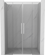 Mexen Rox Duo sprchové dvere posuvné 160 cm, transparentné, biele - 8C2-160-002-20-00