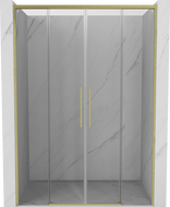 Mexen Rox Duo posuvné sprchové dvere 160 cm, transparentné, zlaté brúsené - 8C2-160-002-55-00